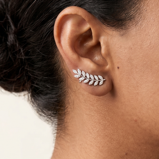 Leaf Diamond Ear Cuffs