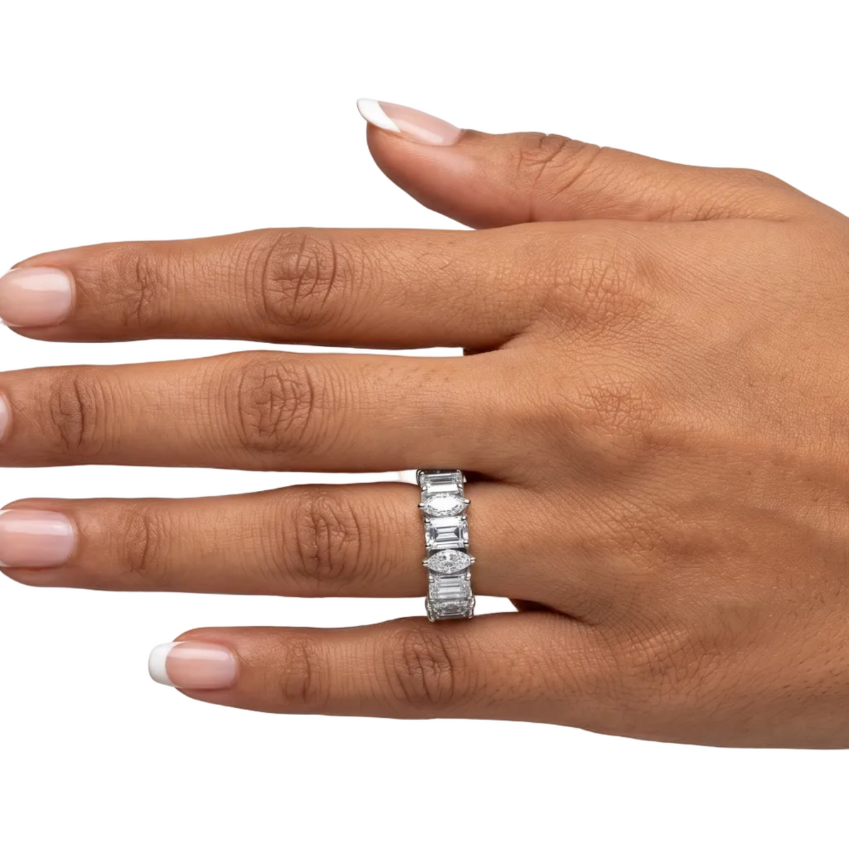 Baguette & Marquise Band Ring - Silver