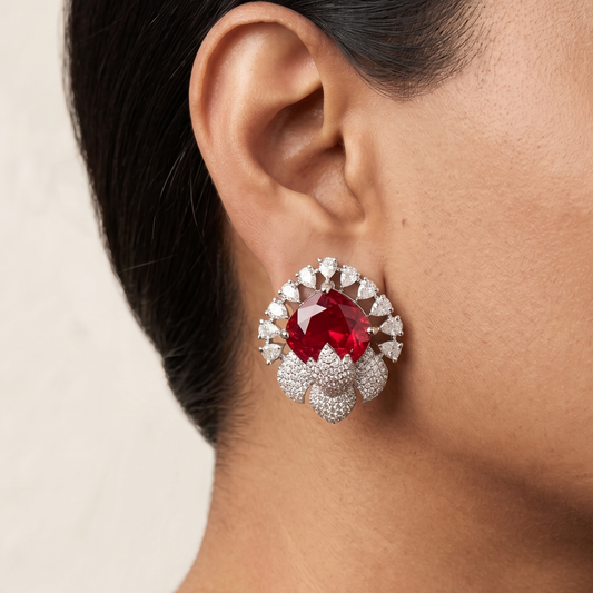 Everglow studs - Red