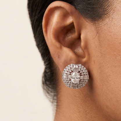 Mist Stud Earrings - Silver
