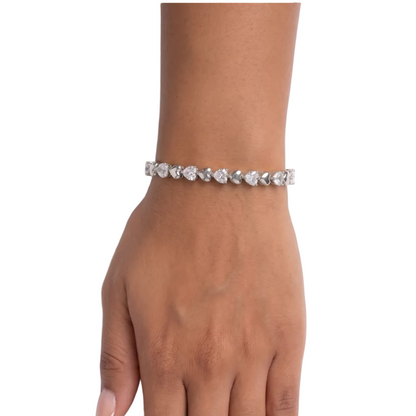 Heart Diamond Bracelet - Silver