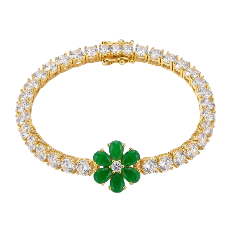 The Floral Emerald Bracelet