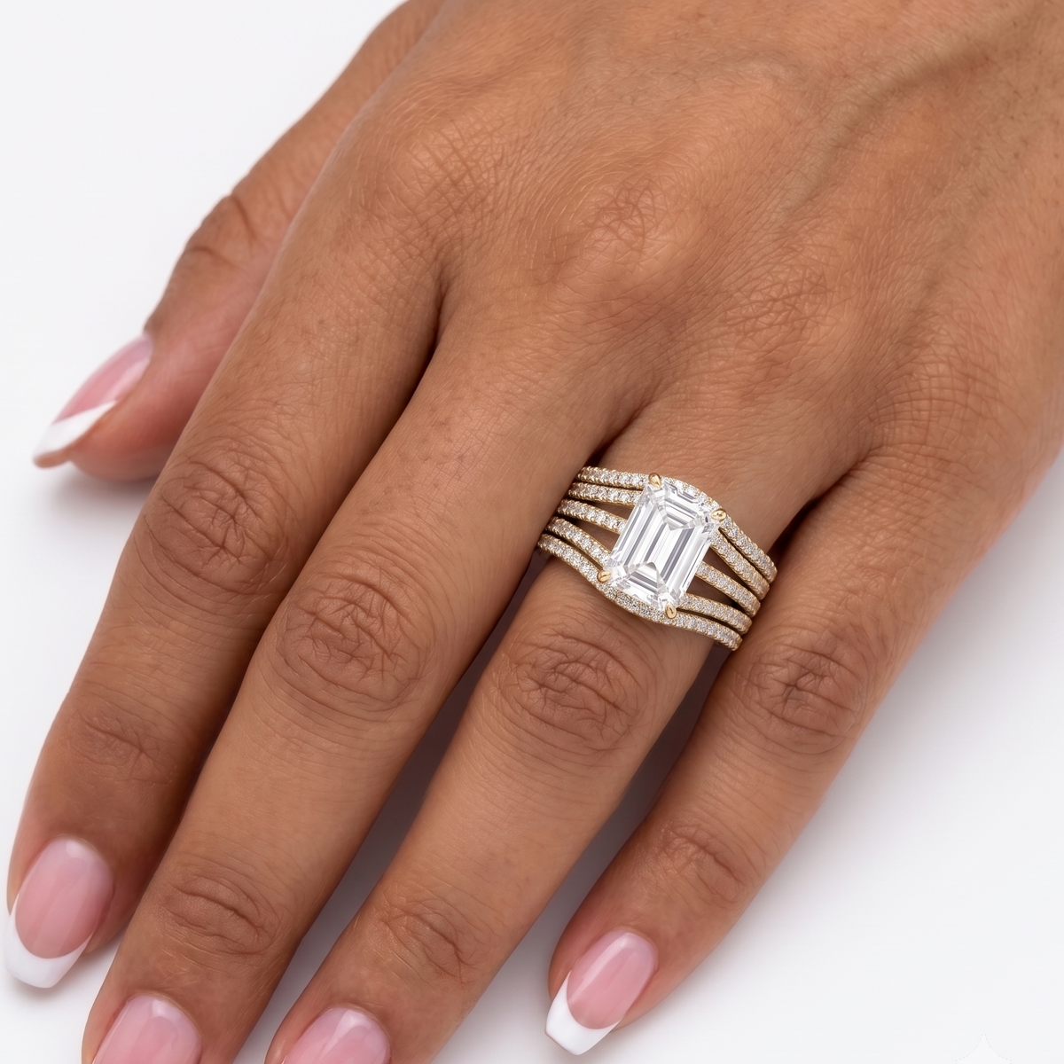 Shaina - 3-In-1 Ring Cocktail Ring - Gold - 3.25 CT