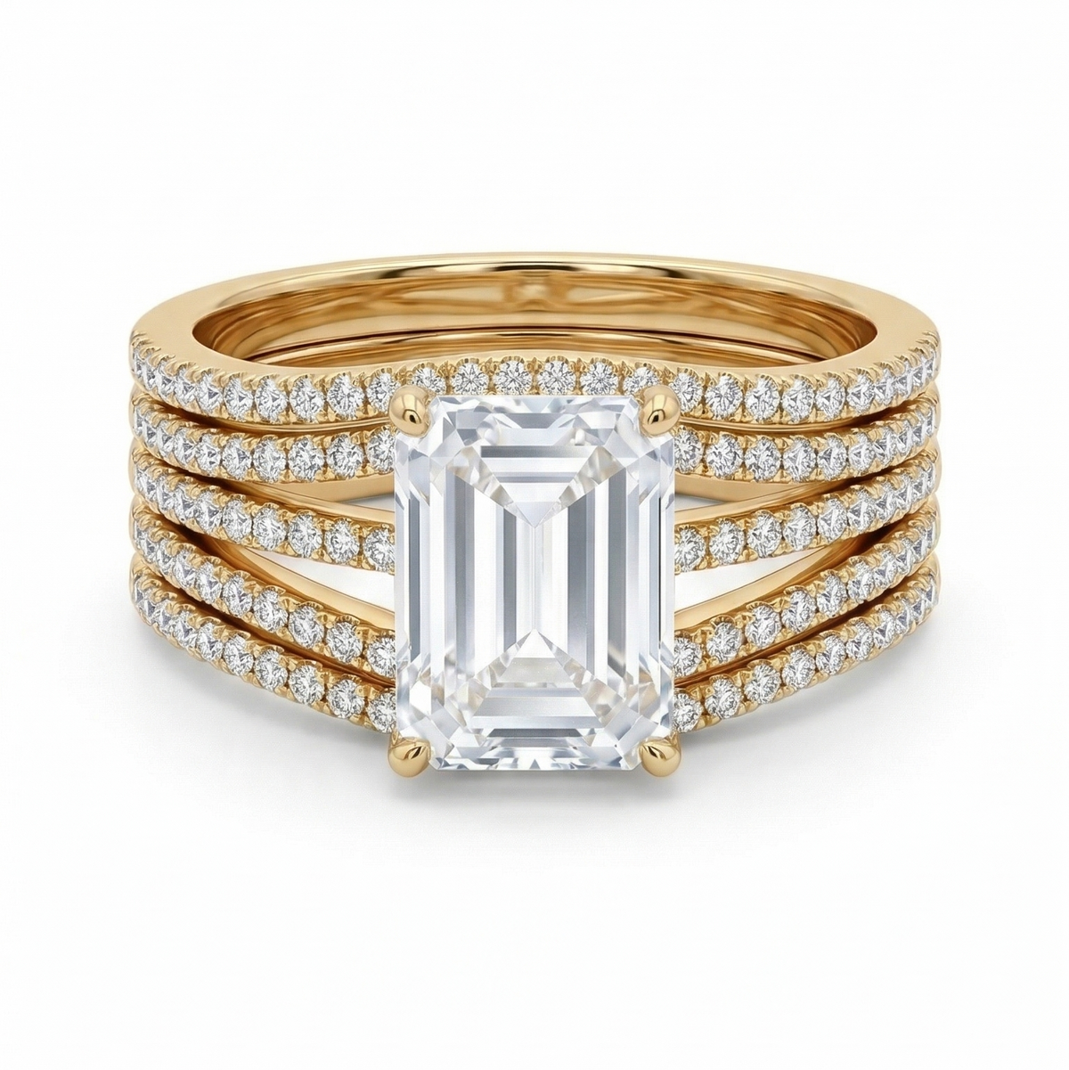 Shaina - 3-In-1 Ring Cocktail Ring - Gold - 3.25 CT