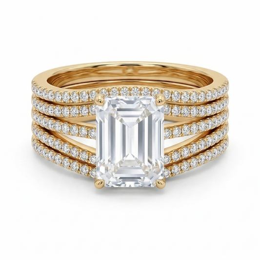 Shaina - 3-In-1 Ring Cocktail Ring - Gold - 3.25 CT