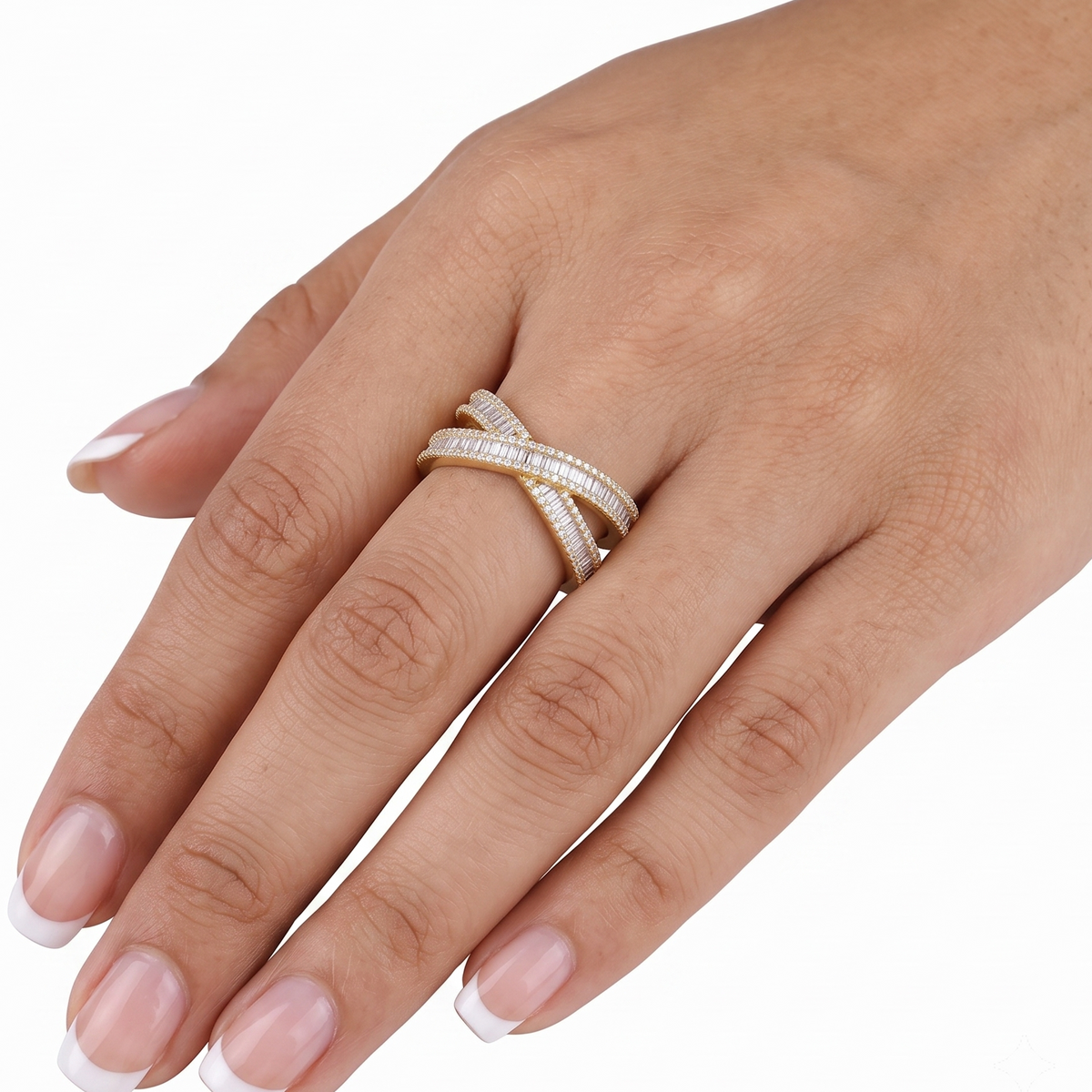 Diamond Cross Ring - Gold