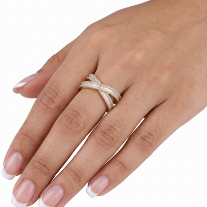Diamond Cross Ring - Gold