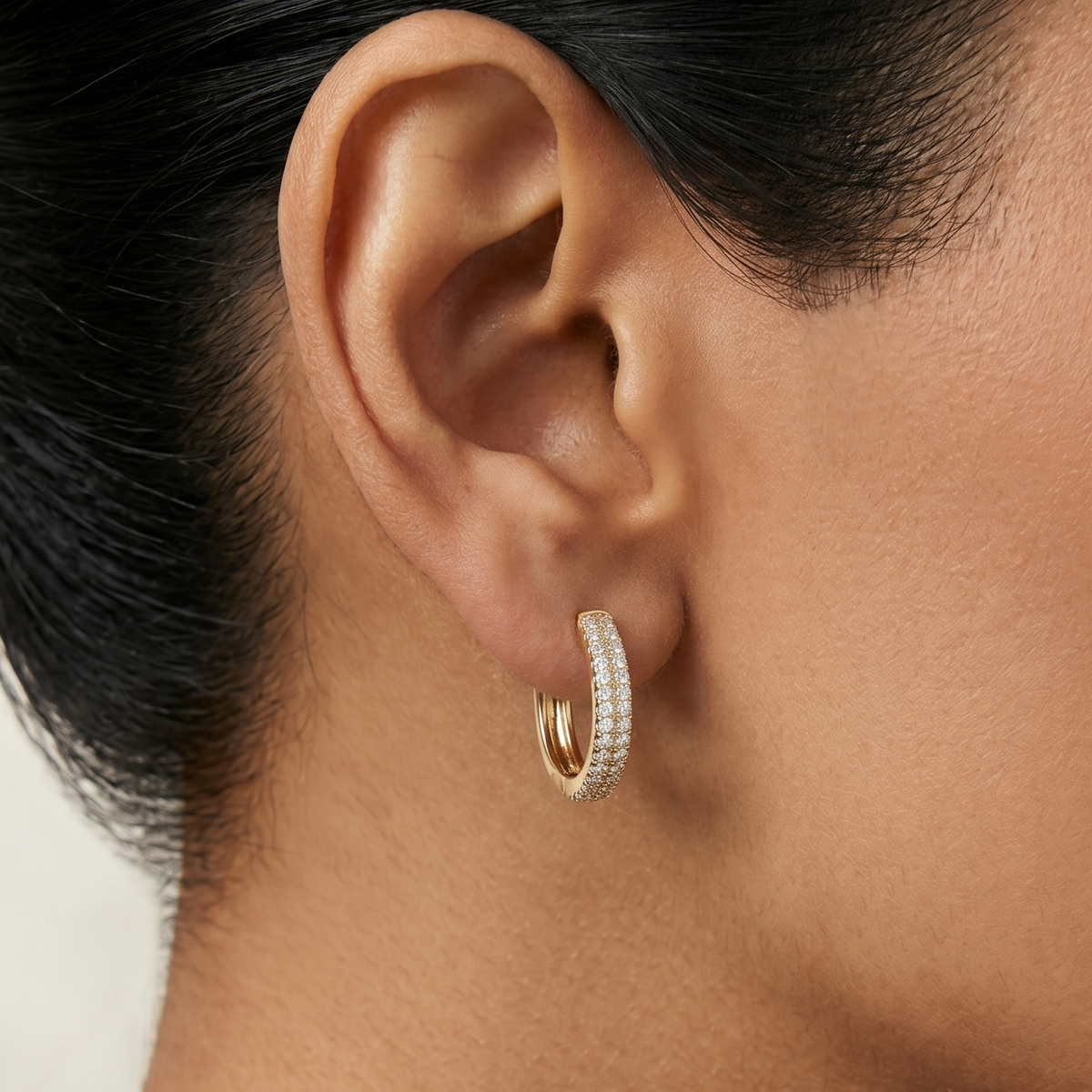 Elara 2-1 Diamond Earrings - White