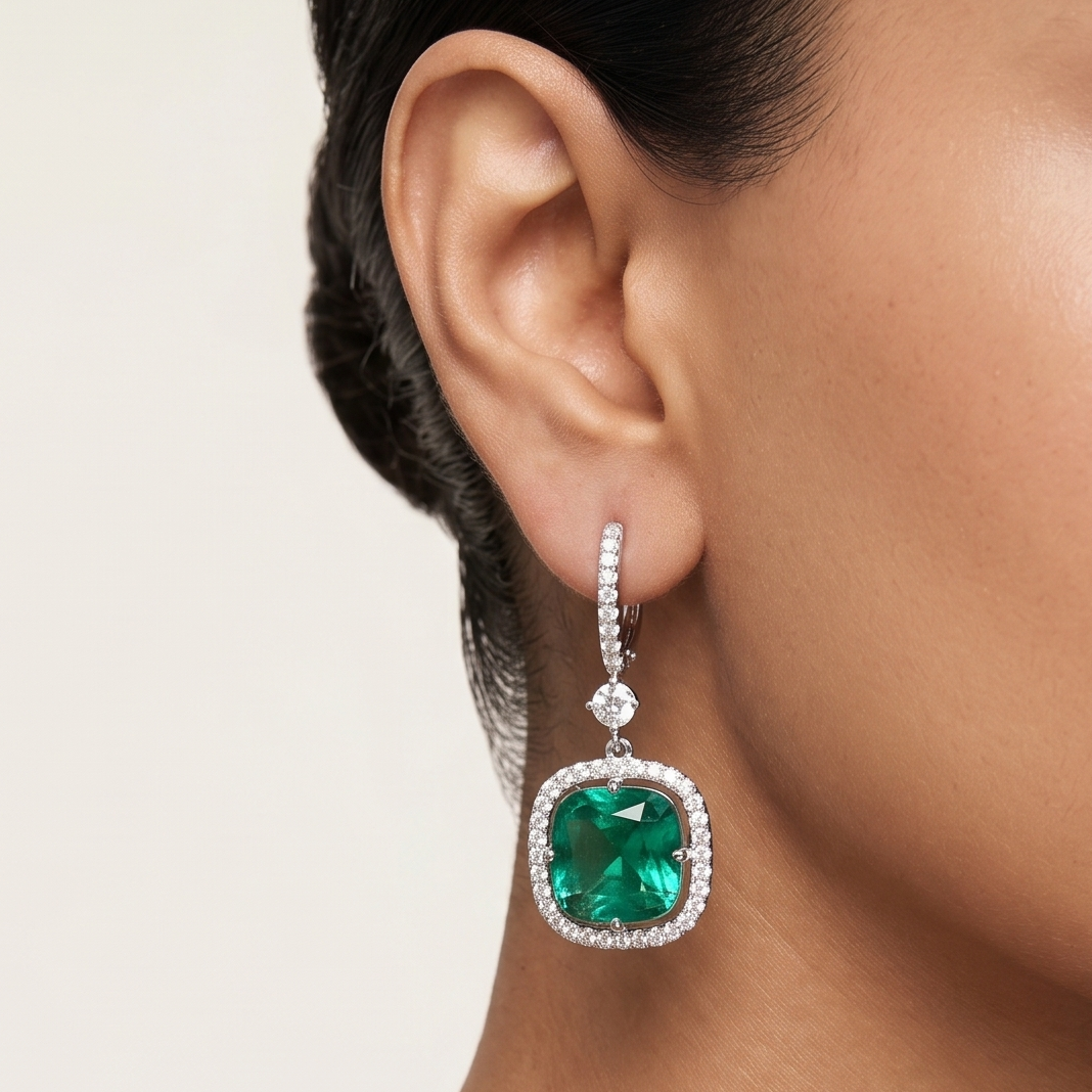 Lume Hook Earrings - Green