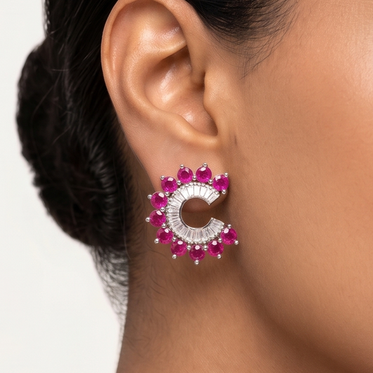 Orbit Stud Earrings - Pink