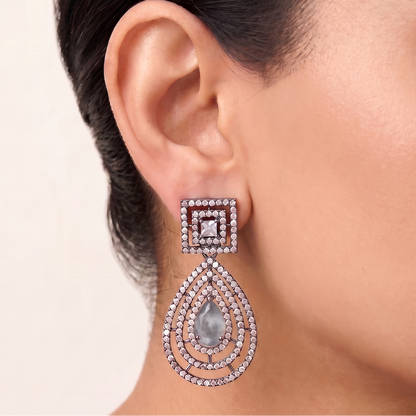 Destiny Drop Earrings - Grey