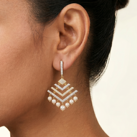 Amara Dangler Earrings - Gold & Silver