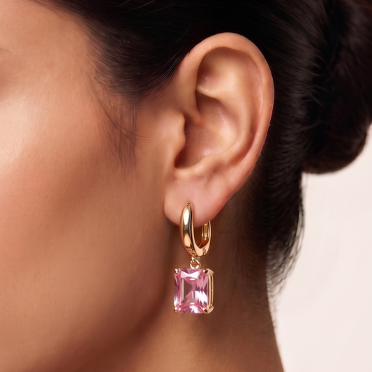 Zaira Bali Hoops - Pink