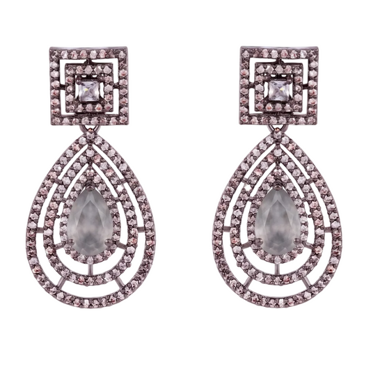 Destiny Drop Earrings - Grey