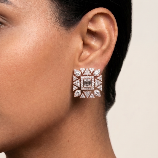 Mirage Stud Earrings - Rose Gold