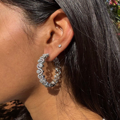 Silver Halo Hoops