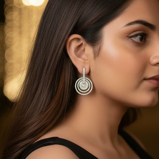 Reem Earrings - Big - Silver