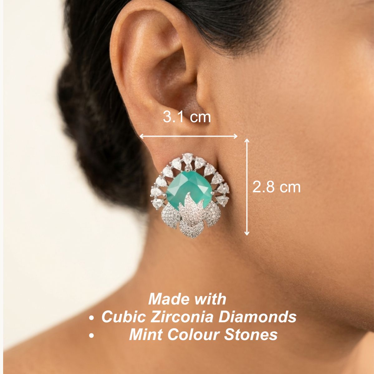 Everglow studs - Mint
