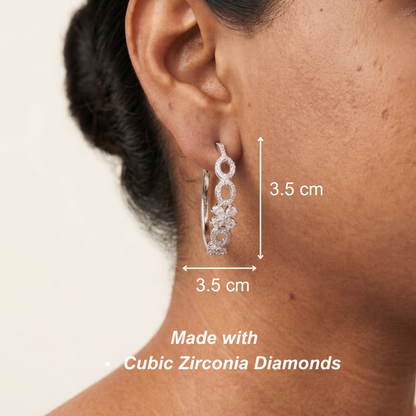 Arya Hoops - Diamond Silver
