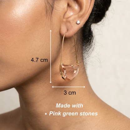 Pink Hoops - Gold