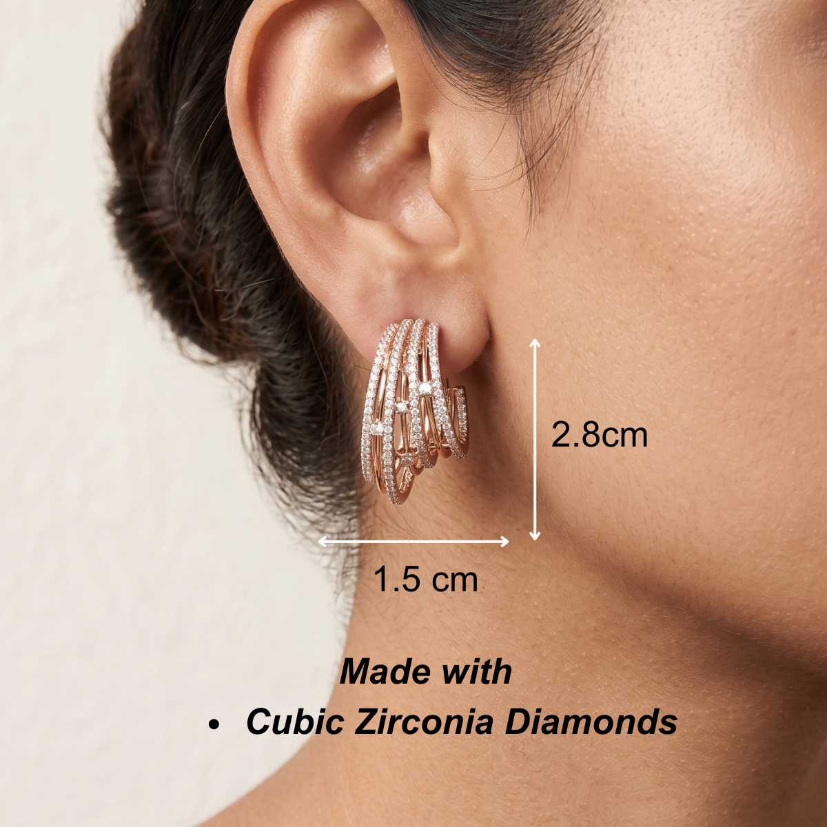 Saira Earrings - Rose Gold