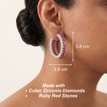 Royal Arc Hoops - Ruby Red