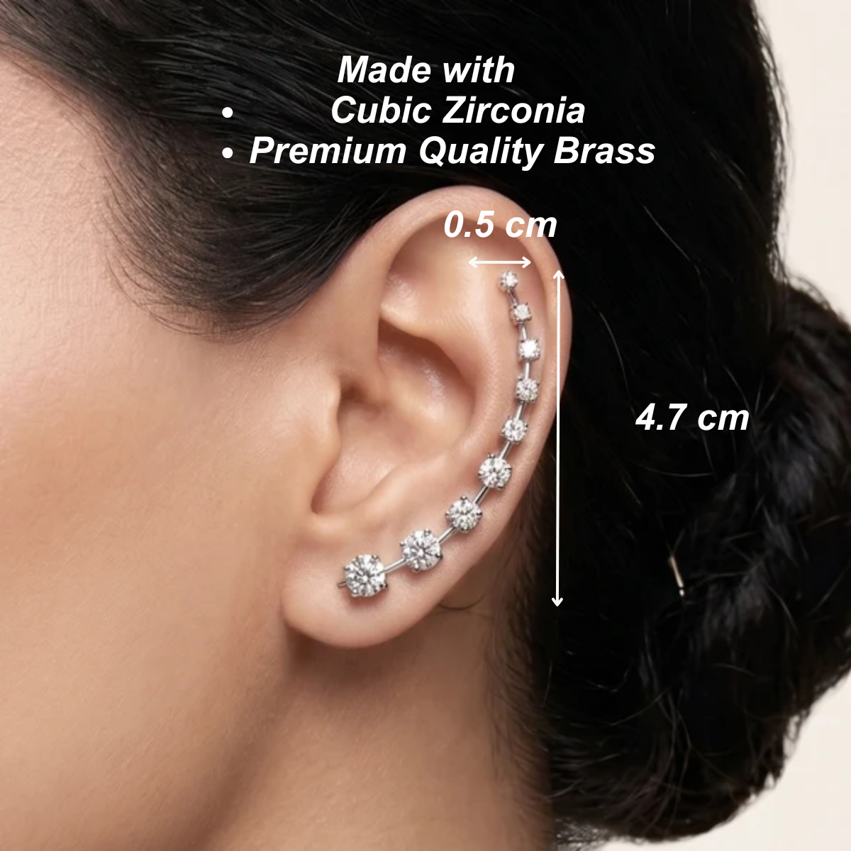 Starlight Diamond Ear Cuff - Silver