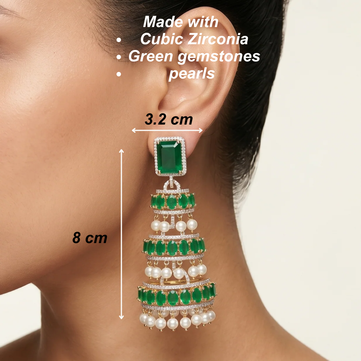 Ziyaara Earrings - Green
