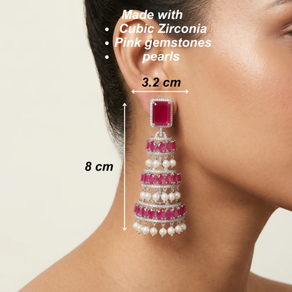 Ziyaara Earrings - Pink