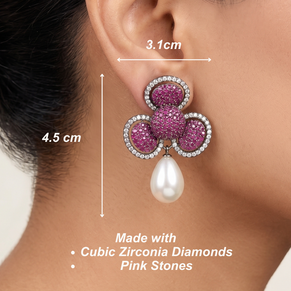 Aara Earrings - Pink