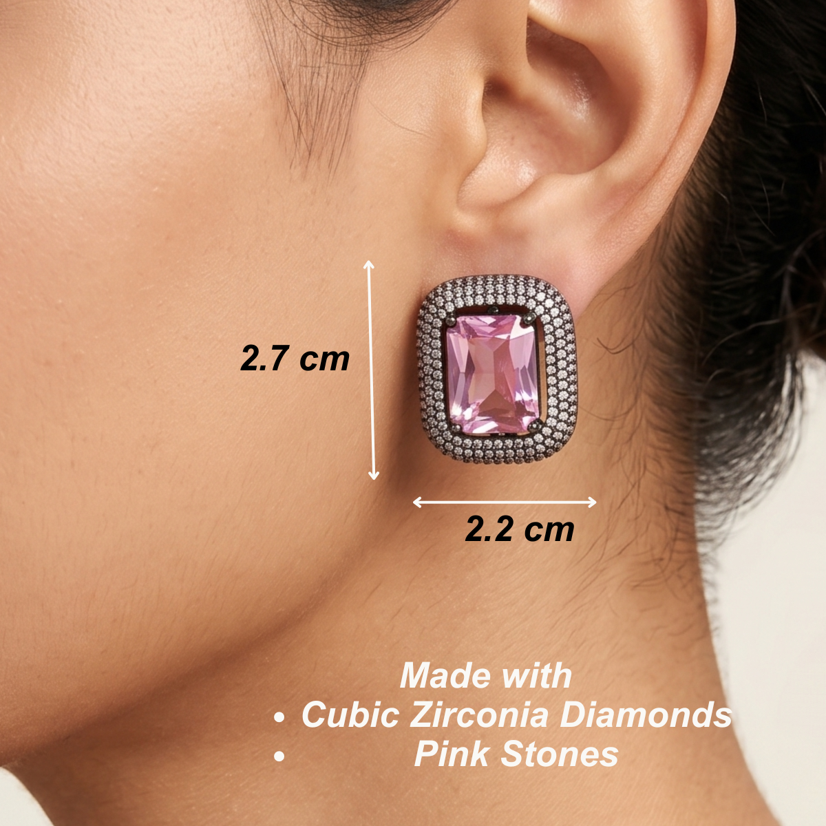 Glitz Studs - Pink