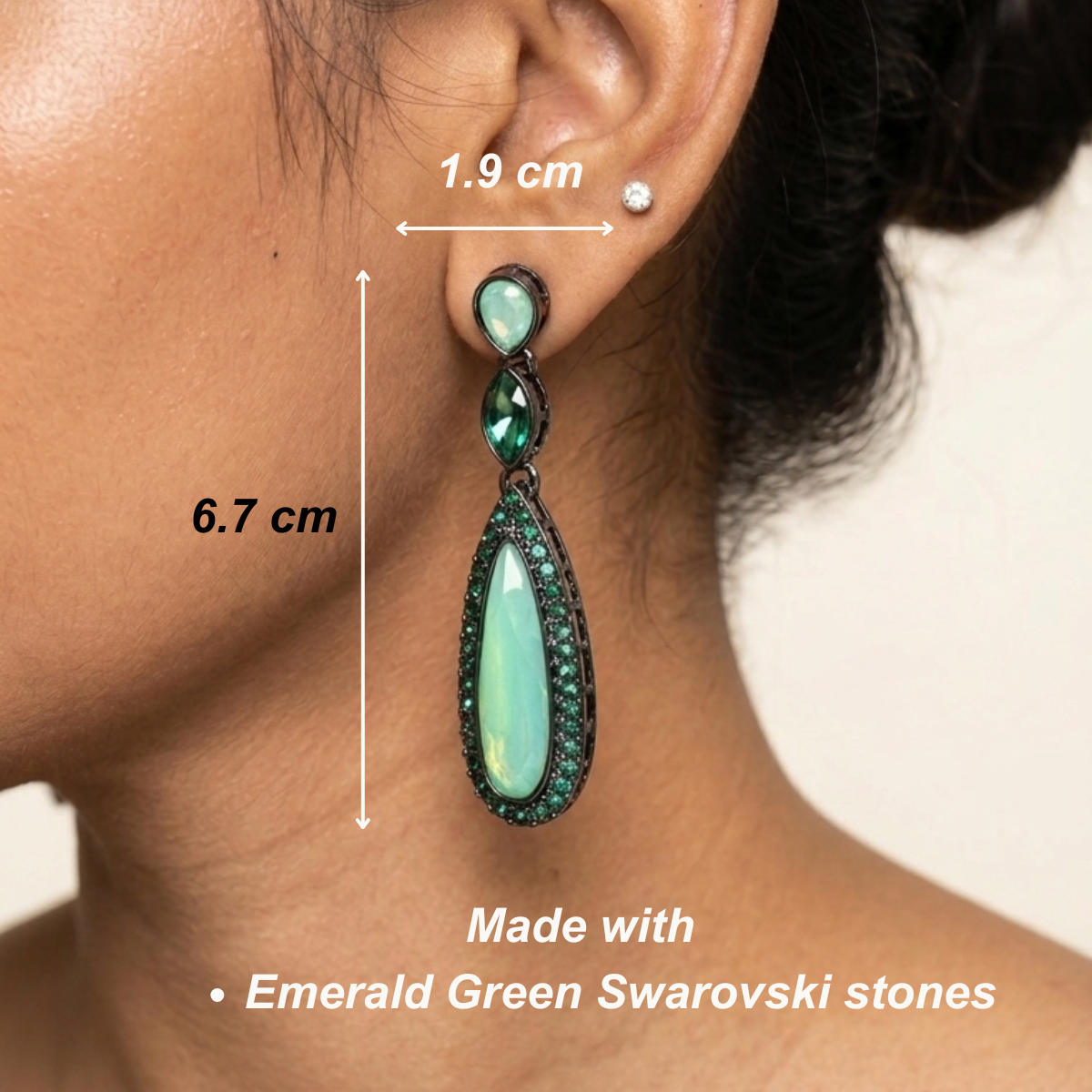 Swarovski Green Danglers