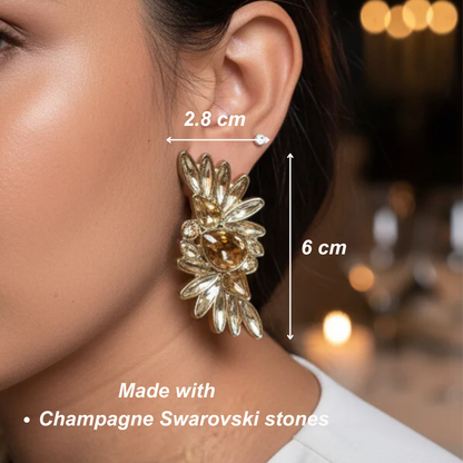 Swarovski Bloom Champagne Earrings