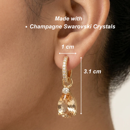 Elara 2-1 Diamond Earrings - Champagne
