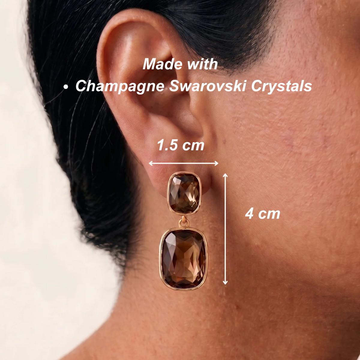 Lumiere Swarovski Earrings - Champagne