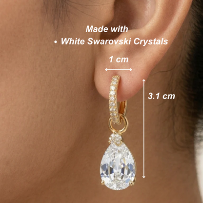 Elara 2-1 Diamond Earrings - White