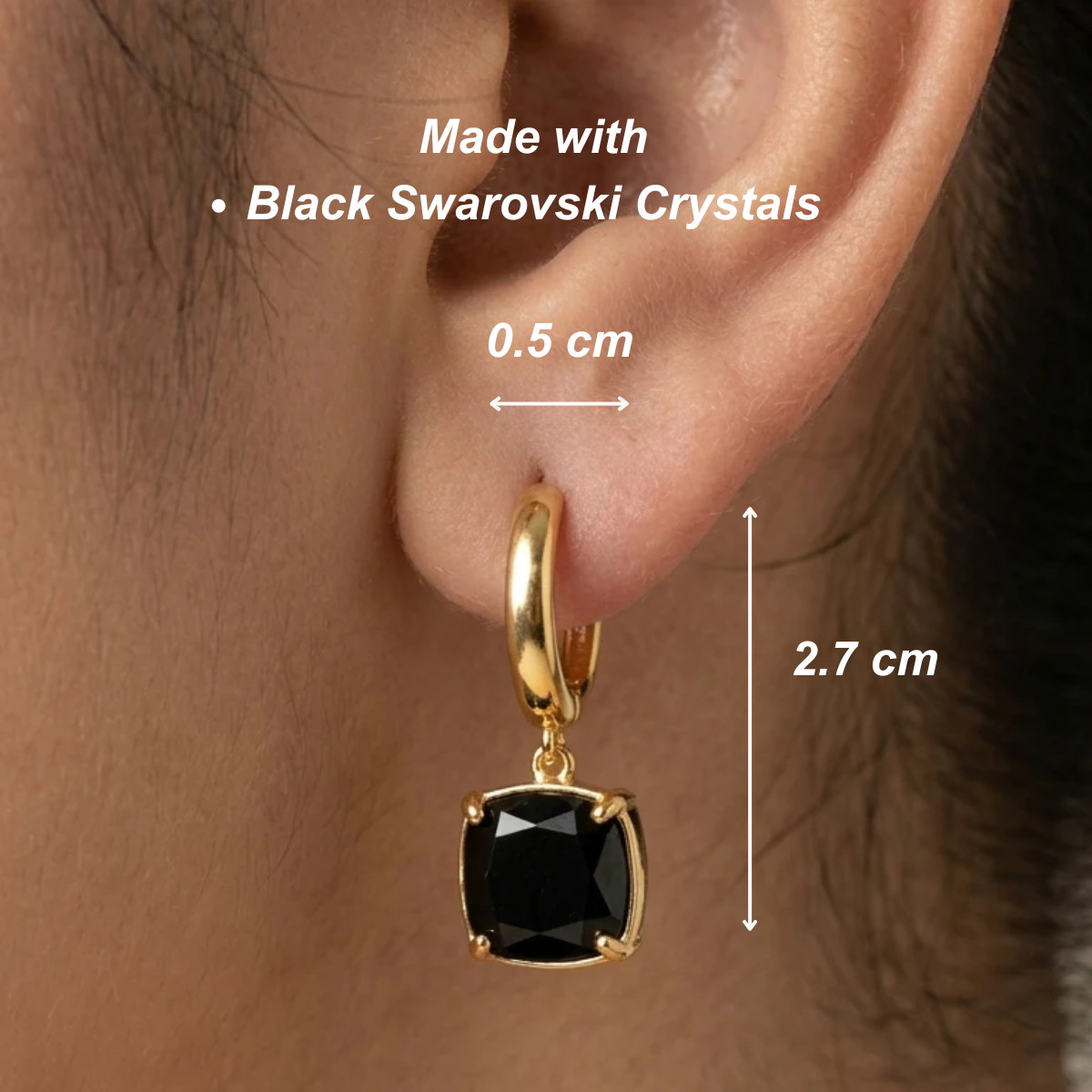 Zaira Bali Hoops - Black