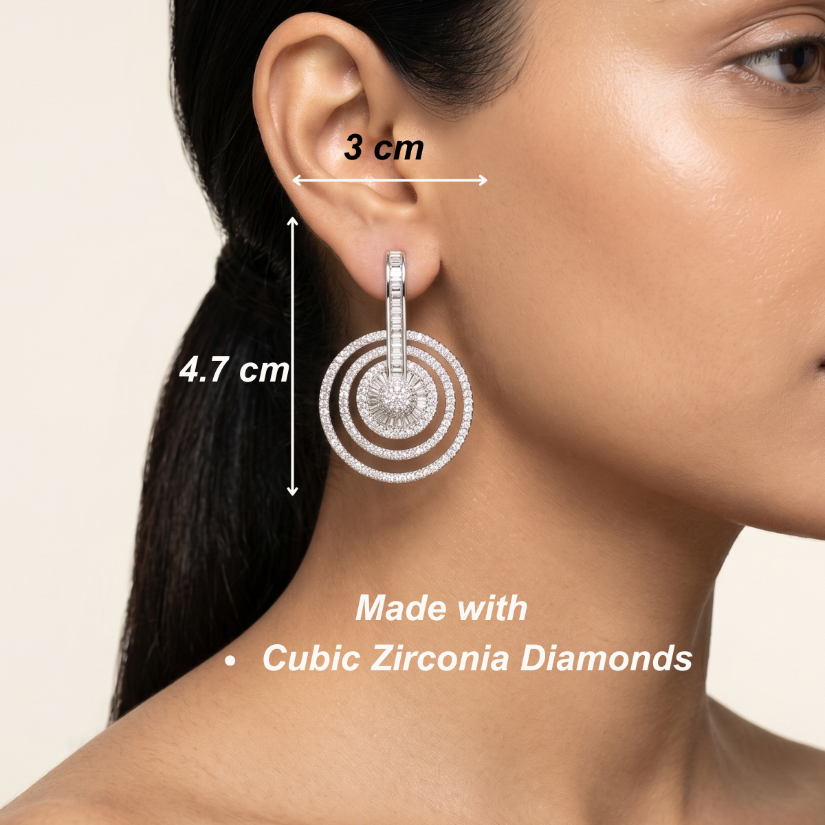 Reem Earrings - Big - Silver
