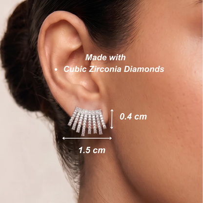 Wave Diamond Earcuffs - Silver