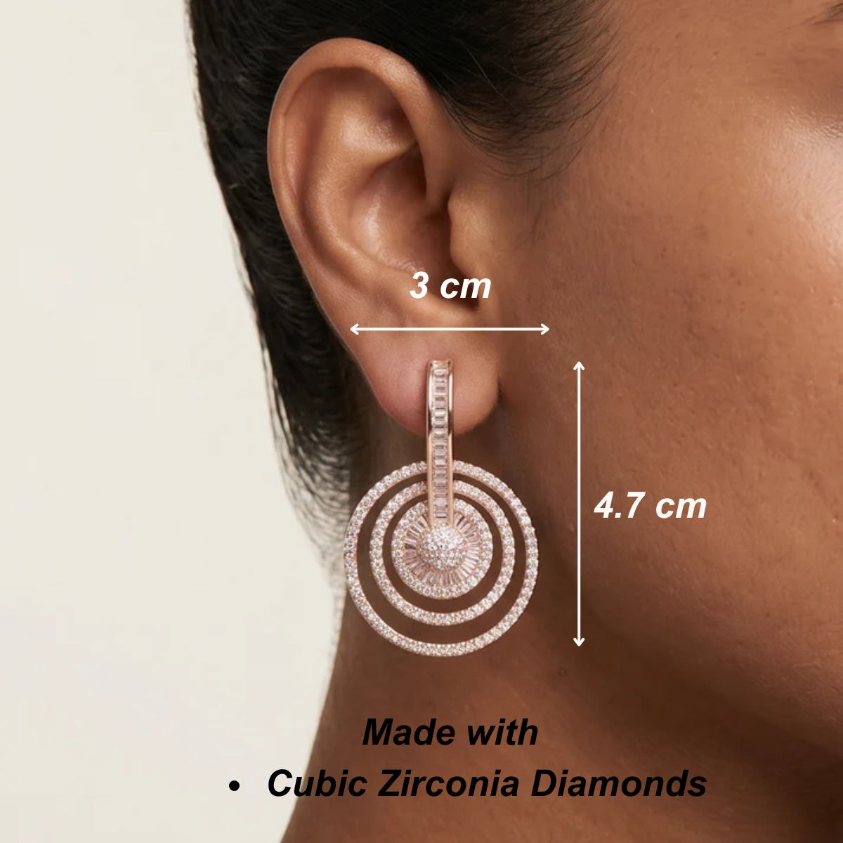 Reem Earrings - Big - Rose Gold