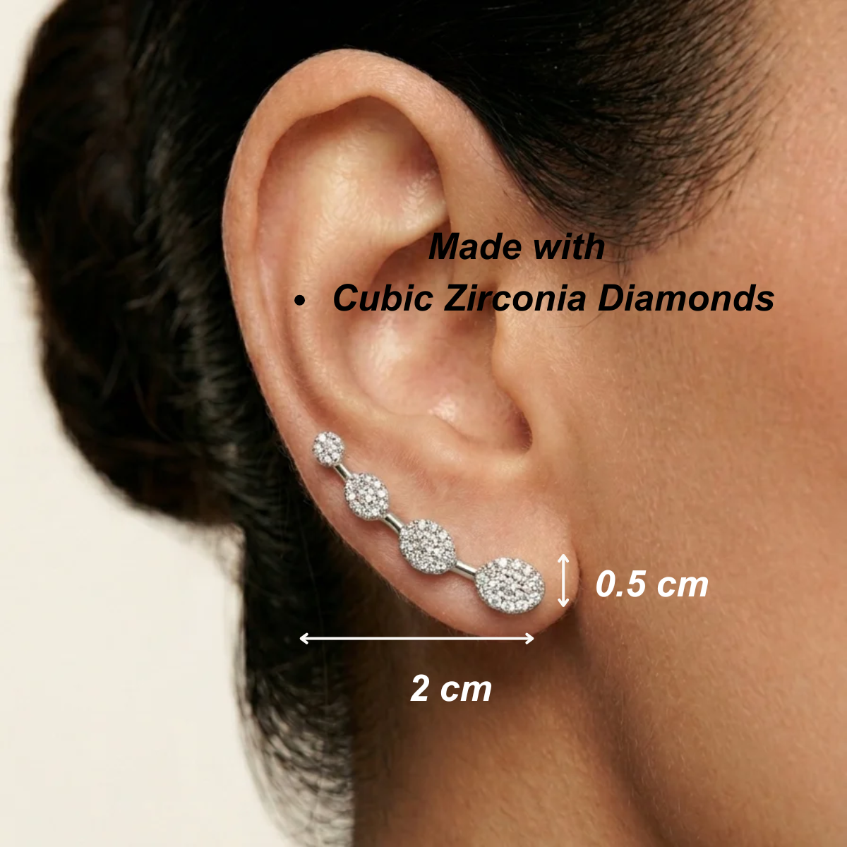 Diamond Ear Cuffs - Silver