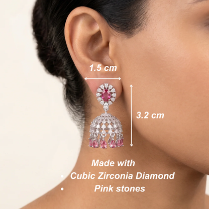 Naira Jhumkas - Pink
