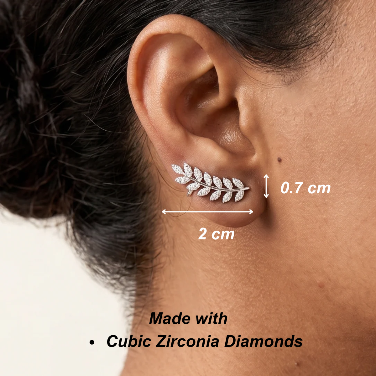 Leaf Diamond Ear Cuffs