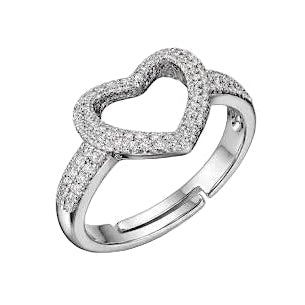 Heart Diamond Ring - Silver