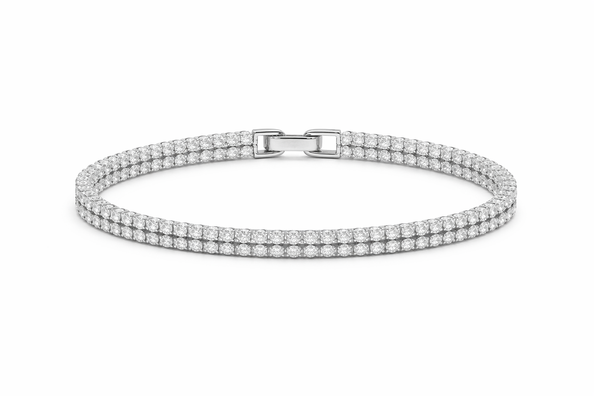 Diamond bracelet on a white background