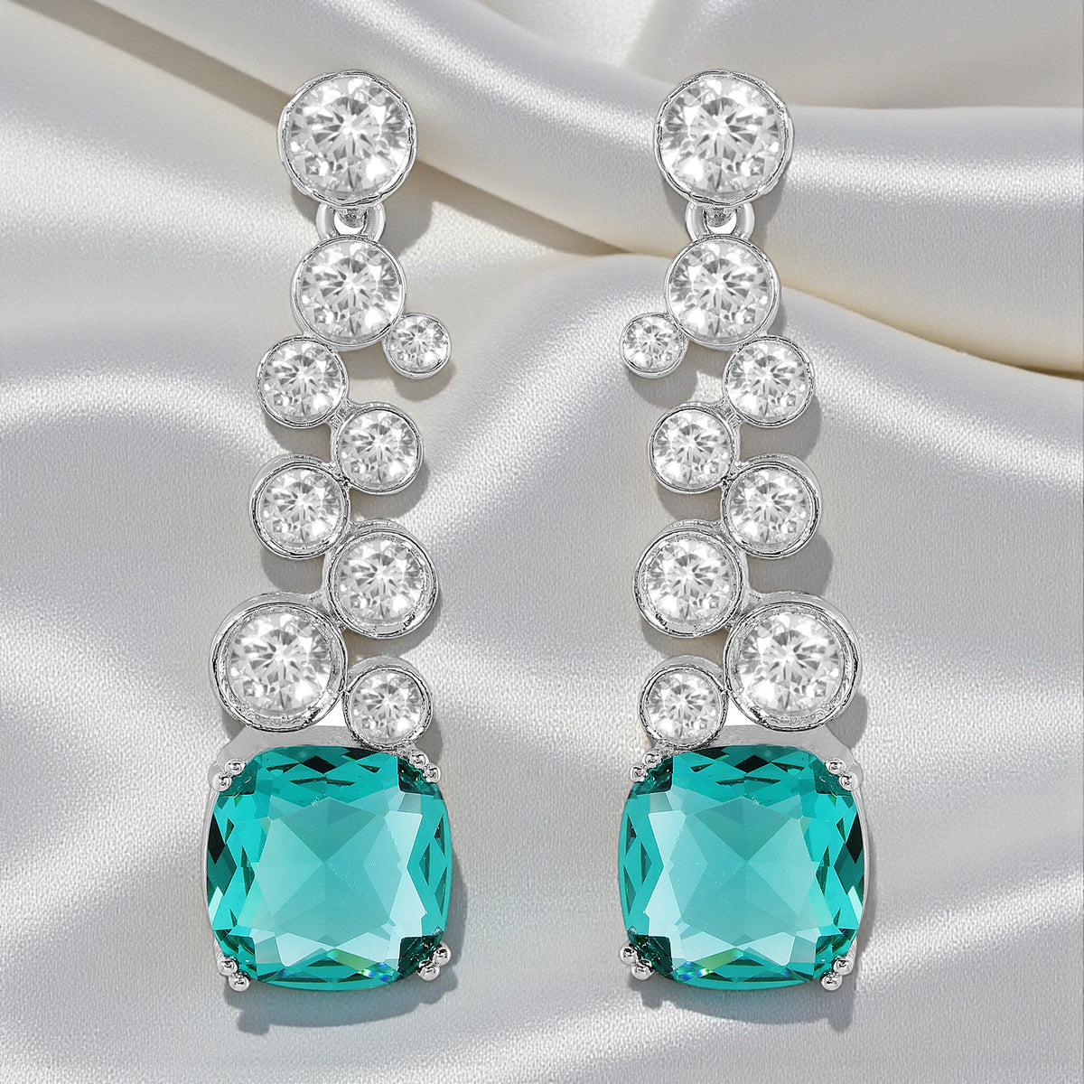 Huda Dangler Earrings - Green