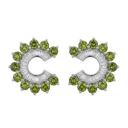 Orbit Stud Earrings - Olive Green